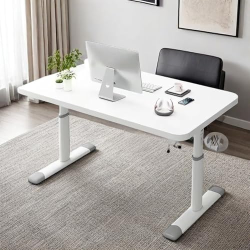 OWOHYG Höhenverstellbarer Stehschreibtisch mit Kurbel, Weißer 100 cm Büroarbeitsplatz, Ergonomischer Computertisch für Zuhause und Büro, Manueller Sitz-Steh-Tisch, Modernes Design, 100 cm von OWOHYG