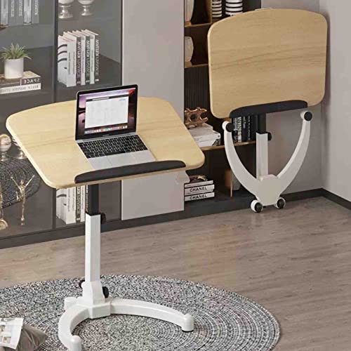 OWOHYG Klappbarer Computertisch, beweglicher Hubarbeitstisch, Nachttisch, Computertisch, Schreibtisch, stehende Schreibwerkbank, Holz von OWOHYG