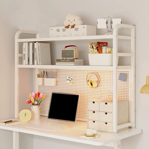 OWOHYG Mehrzweck-Schreibtischstall mit Regalen, perfekter Schreibtisch-Organizer für Zuhause oder Schlafsaal, Weiß, 95 cm von OWOHYG