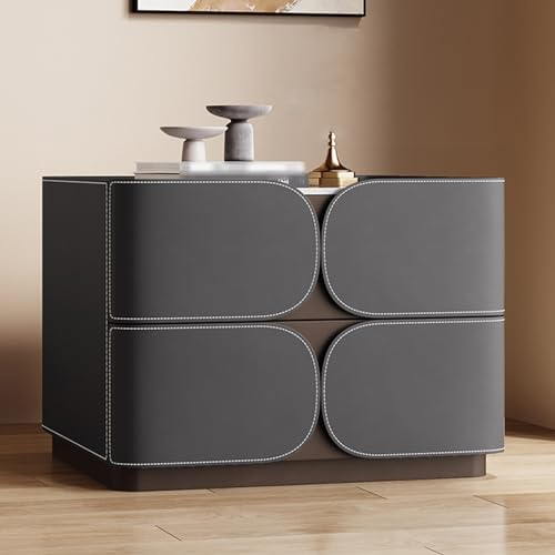 OWOHYG Nachttisch mit Schieferplatten, Nachttisch, weißer Nachttisch mit Schutzzaun-Design, Zwei Schubladen, integrierter Standfunktion – Keine Installation erforderlich, Dunkelgrau, 60 cm OWOHYG Nachttisch mit Schieferplatten, Nachttisch, weißer Nachttisch mit Schutzzaun-Design, Zwei Schubladen, integrierter Standfunktion – Keine Installation erforderlich, Dunkelgrau, 60 cm von OWOHYG
