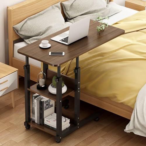 OWOHYG Überbetttisch, tragbarer Stehtisch auf Rädern, Tabletttisch über dem Bett mit Stauraum, verstellbare Höhe für Sofa, Beistellbett, Laptopwagen, mobil, Schwarz OWOHYG Überbetttisch, tragbarer Stehtisch auf Rädern, Tabletttisch über dem Bett mit Stauraum, verstellbare Höhe für Sofa, Beistellbett, Laptopwagen, mobil, Schwarz von OWOHYG