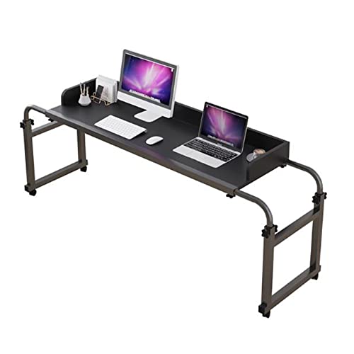 OWOHYG Überbetttisch Computerarbeitsplatz Überbetttisch Mit Rädern Höhenverstellbarer Steharbeitsplatz Essenstablett Schreibtisch Rollbarer Medizinischer Tisch Für Twin/Full/Queen/Kingsize-Bett e,A von OWOHYG