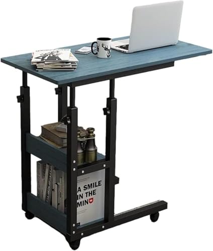 OWOHYG Überbetttisch mit Rädern, Kleiner Stehtisch, tragbarer Laptop-Mobilspeicher, Sitz-Steh-Wagen mit Verstellbarer Höhe, ergonomisch, Weiß, Einheitsgröße, Blau, Einheitsgröße OWOHYG Überbetttisch mit Rädern, Kleiner Stehtisch, tragbarer Laptop-Mobilspeicher, Sitz-Steh-Wagen mit Verstellbarer Höhe, ergonomisch, Weiß, Einheitsgröße, Blau, Einheitsgröße von OWOHYG