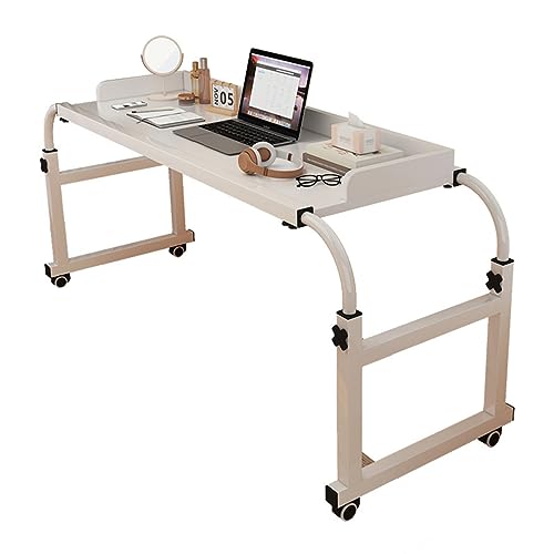 OWOHYG Überbetttisch mit Rollen, Steharbeitsplatz, höhen- und breitenverstellbar, Schreibtisch, funktioniert als Stehtisch, Esstisch oder Laptopwagen, Betttisch, Schreibtisch,A,120 * 40cm von OWOHYG