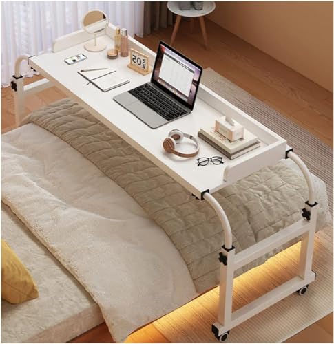 OWOHYG Verstellbarer Laptop-Schreibtisch mit Rollen – Schwarzer Mobilitätstisch über dem Bett mit Rädern – Multifunktionsschreibtisch für Büro, Schlafzimmer, Wohnzimmer, Weiß OWOHYG Verstellbarer Laptop-Schreibtisch mit Rollen – Schwarzer Mobilitätstisch über dem Bett mit Rädern – Multifunktionsschreibtisch für Büro, Schlafzimmer, Wohnzimmer, Weiß von OWOHYG
