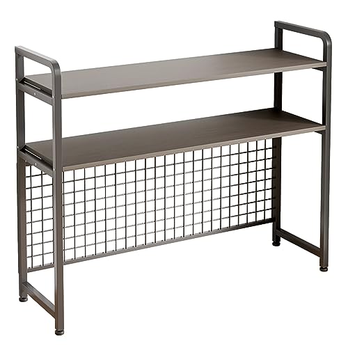 Schreibtisch für Computertisch – 2-stöckiges Schlafsaal, Schreibtischregal für die Oberseite des Schreibtischs, Schreibtisch-Bücher-Organizer für Zuhause oder Schule (schwarz, 115 x 20 x 98 cm) von OWOHYG