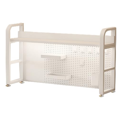 Stehpultzubehör, 2-stufiges Desktop-Bücherregal, Stecktafel für Schreibtisch, Tischschreibtisch-Bücherregal, Schreibtischverlängerung, Stecktafel-Arbeitsplatz, für Arbeitszimmer, Büro, Schule, Weiß, von OWOHYG