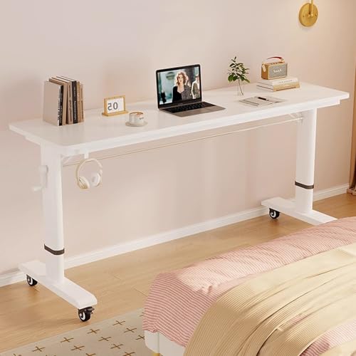 Verstellbarer Bettschreibtisch, mobiler höhenverstellbarer Laptoptisch mit Rädern, 59 x 15,7 Zoll großer Holzarbeitsplatz über dem Bett, perfekt für das Home Office und den Nachttisch, eine Farbe, 12 Verstellbarer Bettschreibtisch, mobiler höhenverstellbarer Laptoptisch mit Rädern, 59 x 15,7 Zoll großer Holzarbeitsplatz über dem Bett, perfekt für das Home Office und den Nachttisch, eine Farbe, 12 von OWOHYG