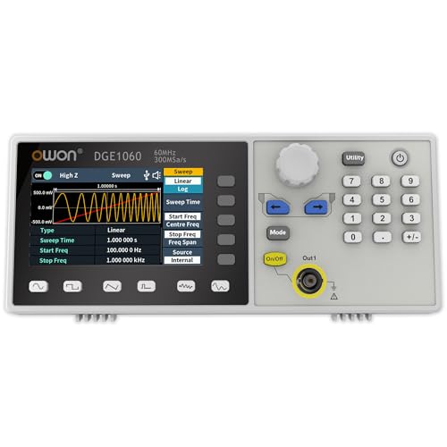 DGE1060 OWON Einkanalig Wellenformgenerator 60MHz Frequenzausgang 300MSa/s Abtastrate Arbitray-Funktionsgeber 14 Bit vertikaler Auflösung mit 3.6" TFT LCD(60MHz/1CH) von OWON