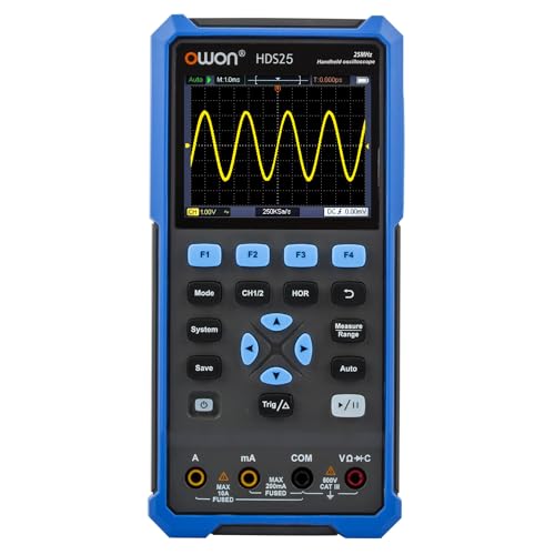 HDS25 Oszilloskop OWON Digital Oscillograph Zweikanal 25MHz Bandbreite Digital 20.000 Messwerte Multimeter 250MS/s Abtastrate von OWON