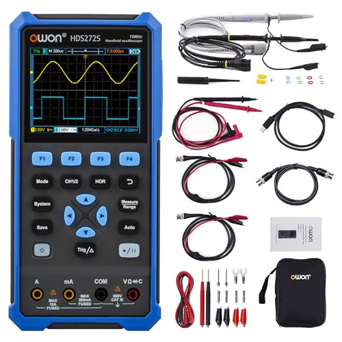HDS272S 3 in 1 OWON Oscilloscope 70MHz with 2+1 CH with 3.5 inch Adjustable Brightness LCD (Oscilloscope + Multimeter+ Generator) von OWON