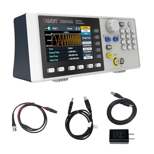 OWON DGE1030 Signalgenerator - Ein-Kanal Funktionsgenerator, 30 MHz Frequenzausgabe, 125 MSa/s Abtastrate, 14-Bit Auflösung, 3.6" TFT-Farb-LCD, Unterstützt SCPI und LabVIEW OWON DGE1030 Signalgenerator - Ein-Kanal Funktionsgenerator, 30 MHz Frequenzausgabe, 125 MSa/s Abtastrate, 14-Bit Auflösung, 3.6" TFT-Farb-LCD, Unterstützt SCPI und LabVIEW von OWON