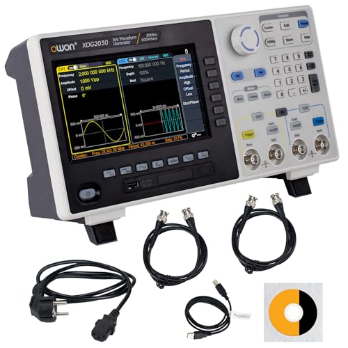 OWON 2 Kanäle 30MHz Funktionsgenerator XDG2030, Arbitrary Waveform Generator, 14 Bit vertikale Auflösung, 500MSa/s Sample Rate, Signalgenerator mit 7 Zoll TFT LCD Bildschirm, Waveform Generator OWON 2 Kanäle 30MHz Funktionsgenerator XDG2030, Arbitrary Waveform Generator, 14 Bit vertikale Auflösung, 500MSa/s Sample Rate, Signalgenerator mit 7 Zoll TFT LCD Bildschirm, Waveform Generator von OWON