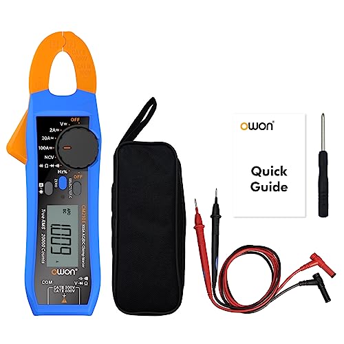 OWON CM210E 20000 Counts Voltmeter Kontinuität Digitales Zangenmessgerät, 600 V AC/DC NCV True RMS Mini-Multimeter zur Messung von Spannung, Strom, Kapazität und Widerstand von OWON