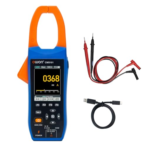 OWON Digitales Zangenmessgerät mit 2,8-Zoll-IPS-LCD-Display, AC/DC-Oszilloskopfunktion 3 in 1, 20000 Counts True RMS Auto-Ranging-Strommessgerät, Bluetooth-Strommessgerät und Oszilloskop (CMS101) von OWON