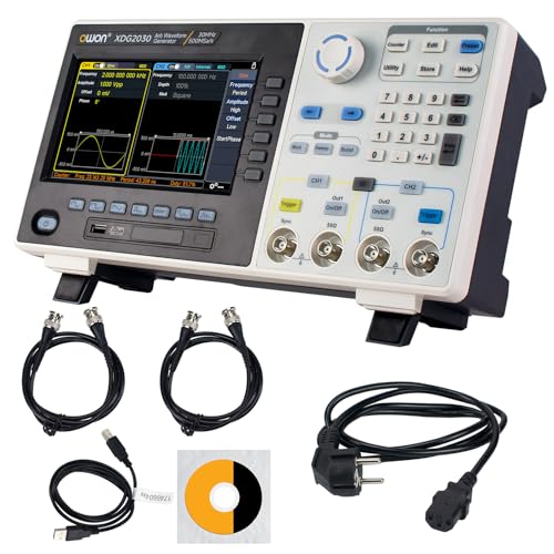 OWON Funktionsgenerator XDG2030, Signalgenerator, Funktionsgeber 2 Kanäle 30MHz, Arbitrary Waveform Generator, Signalgenerator 500MSa/s Sample Rate, Waveform Generator mit 7 Zoll TFT LCD Bildschirm OWON Funktionsgenerator XDG2030, Signalgenerator, Funktionsgeber 2 Kanäle 30MHz, Arbitrary Waveform Generator, Signalgenerator 500MSa/s Sample Rate, Waveform Generator mit 7 Zoll TFT LCD Bildschirm von OWON