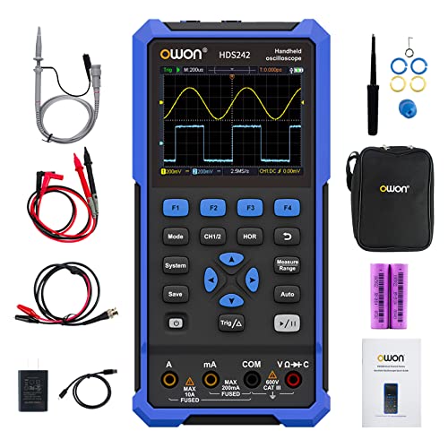 OWON HDS242 2 in 1 Handheld Oszilloskop, 40MHz Bandbreite USB Typ C mit 3,5 Zoll LCD Display, 20000 Zählungen Digital multimeter, 2 Kanal Digital Oszilloskop OWON HDS242 2 in 1 Handheld Oszilloskop, 40MHz Bandbreite USB Typ C mit 3,5 Zoll LCD Display, 20000 Zählungen Digital multimeter, 2 Kanal Digital Oszilloskop von OWON
