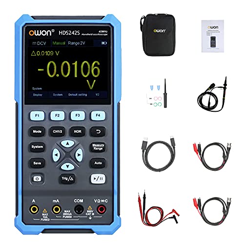 OWON HDS242S 3 in 1 Handheld Digital Oszilloskop Wellenform Generator Multimeter 2CH USB Typ C 40MHz 3.5 LCD Prüfen Meter von OWON