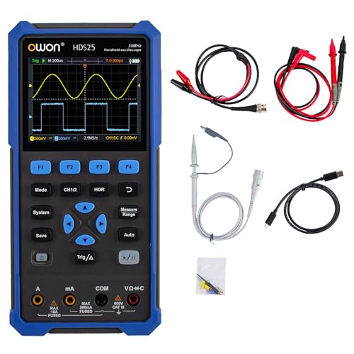 OWON HDS25 2 in 1 Hand-Multifunktions Digitaloszilloskop, tragbares 2-Kanal-Digitaloszilloskop mit 25 MHz Bandbreite, 20000 Zähl Multimeter, mit USB Typ C und 3,5 Zoll LCD Display OWON HDS25 2 in 1 Hand-Multifunktions Digitaloszilloskop, tragbares 2-Kanal-Digitaloszilloskop mit 25 MHz Bandbreite, 20000 Zähl Multimeter, mit USB Typ C und 3,5 Zoll LCD Display von OWON