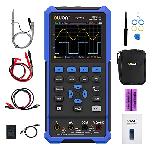 OWON HDS272 2 in 1 Handheld Oszilloskop, 70MHz Bandbreite USB Typ C mit 3,5 Zoll LCD Display, 20000 Zählungen Digital multimeter, 2 Kanal Digital Oszilloskop OWON HDS272 2 in 1 Handheld Oszilloskop, 70MHz Bandbreite USB Typ C mit 3,5 Zoll LCD Display, 20000 Zählungen Digital multimeter, 2 Kanal Digital Oszilloskop von OWON
