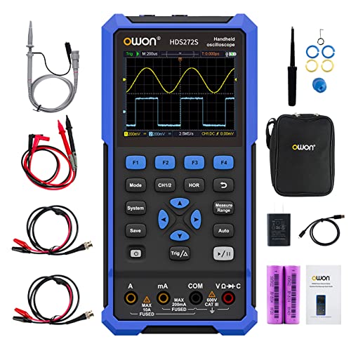 OWON HDS272S 3 in 1 Handoszilloskop, 70MHz Bandbreite USB Typ C mit 3,5 Zoll LCD Display, 20000 Zählungen Digital multimeter, 2Kanal Digital Oszilloskop und 1Kanal Wellenformgenerator OWON HDS272S 3 in 1 Handoszilloskop, 70MHz Bandbreite USB Typ C mit 3,5 Zoll LCD Display, 20000 Zählungen Digital multimeter, 2Kanal Digital Oszilloskop und 1Kanal Wellenformgenerator von OWON