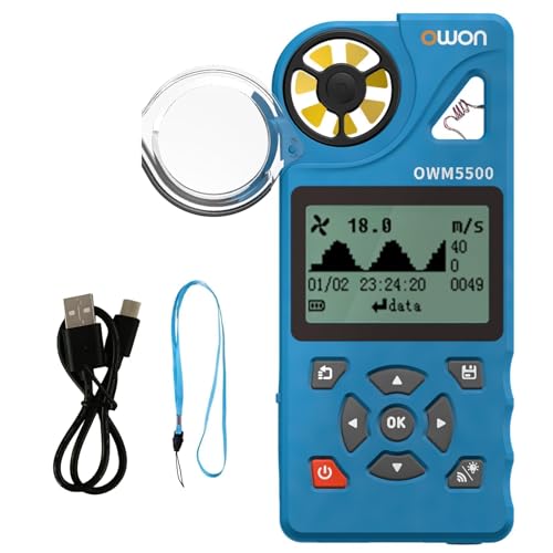 OWON OWM5500 Digitales Anemometer: Handgehaltenes HVAC-Werkzeug Für Präzise CFM Luftstrommessung, Windgeschwindigkeitsmessung, Temperatur- Und Feuchtigkeitsüberwachung Mit USB-Synchronisierung Zum PC. OWON OWM5500 Digitales Anemometer: Handgehaltenes HVAC-Werkzeug Für Präzise CFM Luftstrommessung, Windgeschwindigkeitsmessung, Temperatur- Und Feuchtigkeitsüberwachung Mit USB-Synchronisierung Zum PC. von OWON