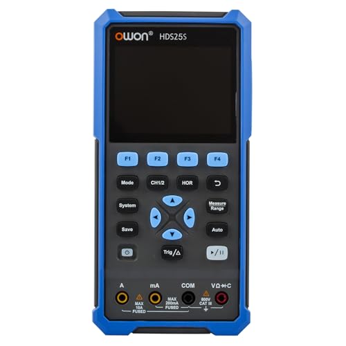 OWON Oszilloskop 25MHz Bandbreite mit Zweikanal-Oszillograph 3 in 1 Funktionen OSC+DMM+AWG(25MHz/2+1CH/HDS25S) von OWON