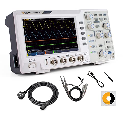 OWON SDS1104 100MHz Digital Oscilloscope, 1GS/s 4 Channels Standard Decoder, 7" LCD Digital Storage Oscilloscope, Supports SCPI, and LabVIEW OWON SDS1104 100MHz Digital Oscilloscope, 1GS/s 4 Channels Standard Decoder, 7" LCD Digital Storage Oscilloscope, Supports SCPI, and LabVIEW von OWON