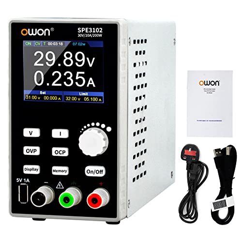OWON SPE3102 DC Netzteil,200 W,30V/10A,hohe Auflösung bei 10 mV/1 mA,tragbares Tischnetzteil mit TFT LCD, Einkanal Schaltnetzteil zum Testen, Reparieren und Forschen von Elektronik OWON SPE3102 DC Netzteil,200 W,30V/10A,hohe Auflösung bei 10 mV/1 mA,tragbares Tischnetzteil mit TFT LCD, Einkanal Schaltnetzteil zum Testen, Reparieren und Forschen von Elektronik von OWON