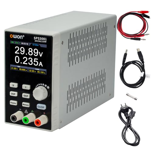 OWON SPS3081 DC-Netzgerät, 0-30V 0-8A Einstellbares Schaltnetzteil mit hoher Ausgangsleistung von 120W, Unterstützt Computerprogrammierung und Überwachungsfunktion für Spannungs-/Stromkurven. OWON SPS3081 DC-Netzgerät, 0-30V 0-8A Einstellbares Schaltnetzteil mit hoher Ausgangsleistung von 120W, Unterstützt Computerprogrammierung und Überwachungsfunktion für Spannungs-/Stromkurven. von OWON