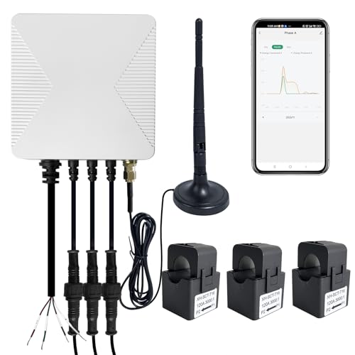 OWON Tuya 1- oder 3-Phasen-WLAN-Energie-Monitor, bidirektionaler Energiemonitor, Smart-Home-Energiemonitor mit 3 x 120 A Klemme, verfolgt Strom in Echtzeit, Solar-/Netzmessung von OWON