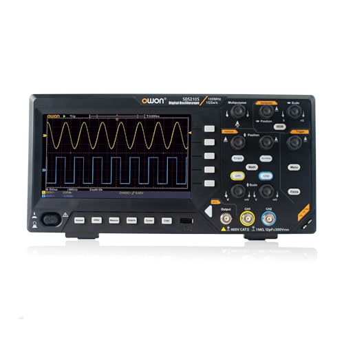 SDS210S OWON Oszilloskop 100MHz Bandbreite 2+1 Kanal 1GSa/s Abtastrate Digitaler Oszillograph mit 25MHz Wellenform-Generator mit 7”TFT LCD Display (2+1CH/100MHz/SDS210S) 2+1CH/100MHz/SDS210S von OWON