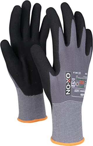 12 Paar Grey OX-ON Flexible Supreme 1600 Handschuhe, CAT II CE, Größe 10/XL (91140) von OX-ON