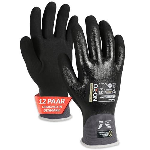 OX-ON FLEXIBLE ADVANCED 1904 Arbeitshandschuhe Gr.10 I 12 Paar wasser- und ölabweisende Schutzhandschuhe mit doppelter Beschichtung I Fester, präziser Griff I EN Zertifizierung I Farbe Schwarz OX-ON FLEXIBLE ADVANCED 1904 Arbeitshandschuhe Gr.10 I 12 Paar wasser- und ölabweisende Schutzhandschuhe mit doppelter Beschichtung I Fester, präziser Griff I EN Zertifizierung I Farbe Schwarz von OX-ON