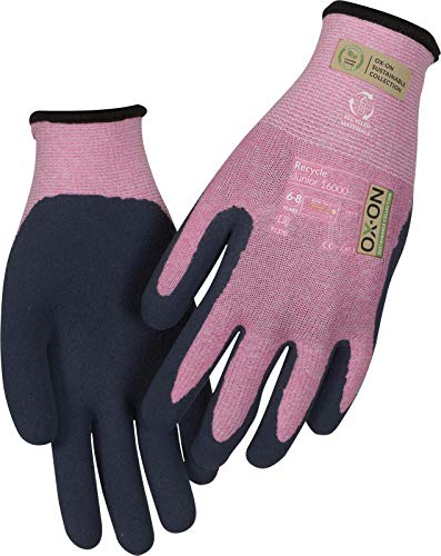 OX-ON HandschuhMan Recycle Junior Gartenhandschuhe Arbeitshandschuhe für Kinder aus recycleten Materialien (Pink, 4-6 Jahre) von OX-ON