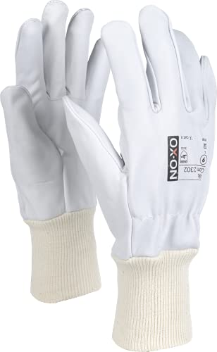 OX-ON HandschuhMan Vollleder Arbeitshandschuhe mit Gummibund, weiches Ziegenleder Gr. 8 bis 11, 1 Paar (1, 8/M (Medium)) von OX-ON