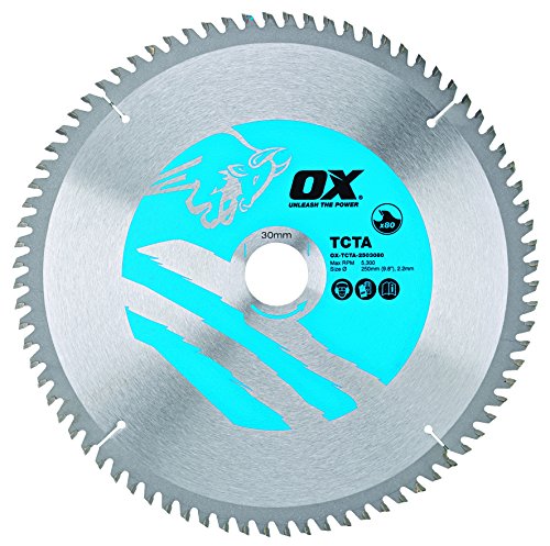 OX Alu/Plastic/Laminate Cutting Circular Saw Blade 250/30mm, 80 Teeth TCG von OX Tools