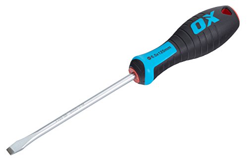 OX OX-P362212 Pro Slotted Flared Screwdriver 125x6.5mm Schraubenzieher, Mehrfarbig, 125 x 6.5 mm von OX Tools