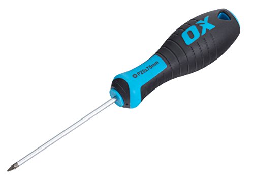 OX OX-P362675 Pro Pozi Screwdriver PZ0x75mm Schraubenzieher, Mehrfarbig, PZ0 x 75 mm von OX Tools