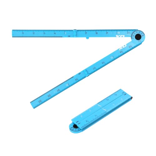 OX TOOLS Pro Zoll-Lineal mit 3 Schnellmessabschnitten und einfachem Winkelfinder, 61 cm, Cyan, OX-P507303 von OX Tools
