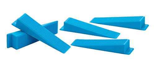 OX Pro Fliesen-Nivelliersystem, Keil und Abstandshalter, Keile, Beutel mit 100 Stück, Blau von OX Tools