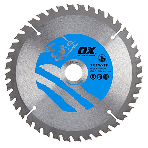 OX Wood Cutting Thin Kerf Circular Saw Blade 160/20mm, 40 Teeth Atb von OX Tools