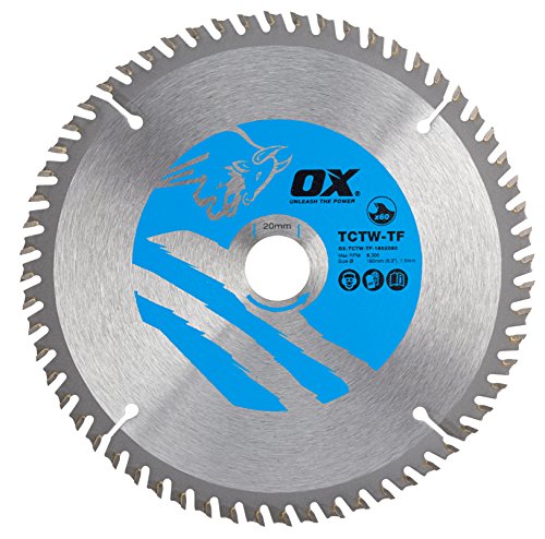 OX Wood Cutting Thin Kerf Circular Saw Blade 160/20mm, 60 Teeth Atb von OX Tools