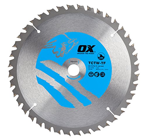 OX Wood Cutting Thin Kerf Circular Saw Blade 184/16mm, 40 Teeth ATB von OX Tools