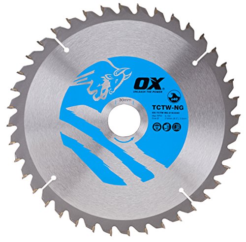 OX Wood Cutting negative Rake Circular Saw Blade 216/30mm, 40 Teeth Atb von OX Tools