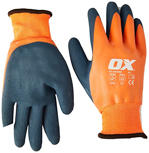 OX ox-s483909 Wasserdicht Thermo-Latex Handschuh, Orange/Blau, Größe 9/Large von OX Tools