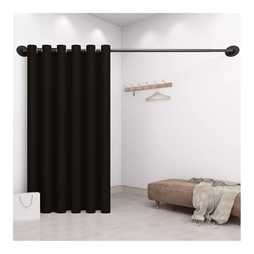 Umkleidekabine Freistehend, Umkleideraum Sichtschutz Vorhänge mit Teleskopstange,Tragbarer umkleide Für Bekleidungsgeschäft Partition, Einstellbare Größe 90-160cm,Schwarz von OXBZKMY