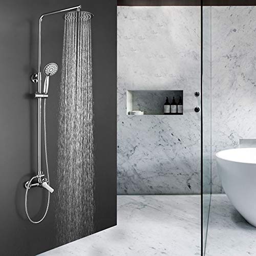 Kibath L434221 Einhand-Säule, Modell SIO, ausziehbar, höhenverstellbar, von 80 bis 120 cm. Handbrause für runden Whirlpool und Sprühkopf. Garantierte Ersatzteile, Chrom glänzend von OXEN