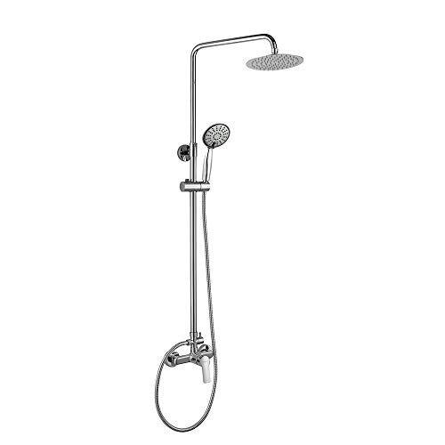 Kibath L413421 Einhand-Säule, extra lang, Modell SIO, ausziehbar, höhenverstellbar, von 100 bis 150 cm. Handbrause für runden Whirlpool und Sprühkopf. Garantierte Ersatzteile, Chrom glänzend von Kibath