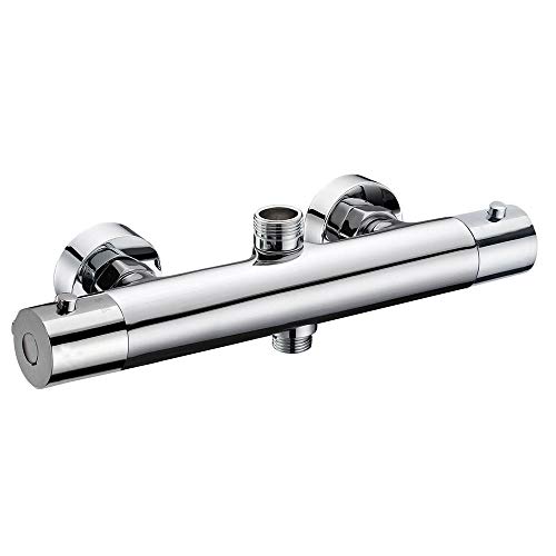 OXEN L152714 Termostático Kombi Thermostatischer Duschsäule Wasserhahn mit Umsteller aus Messing mit glänzendem Chrom-Finish. Inklusive Zierleisten, normal von OXEN